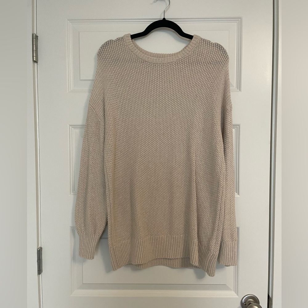 Old Navy Cream Knit Tunic Sweater
